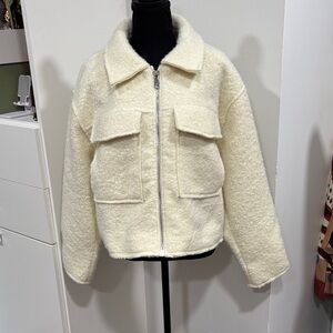 Elegant Cream Teddy Jacket for Women